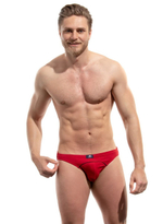 Мужские трусы-слипы с контрастной окантовкой (Размер: XXL) (Цвет: красный)