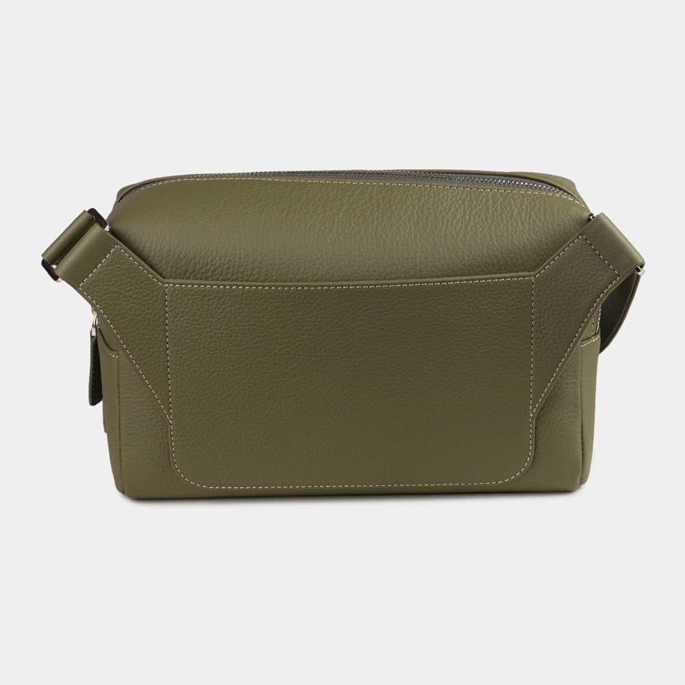 Сумка поясная Slash из кожи теленка, зеленого цвета