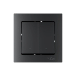 ATLASDESIGN SMART 2-кл. ВЫКЛЮЧАТЕЛЬ с подсв., Zigbee, сх.5, L+N, 10А, мех., КАРБОН