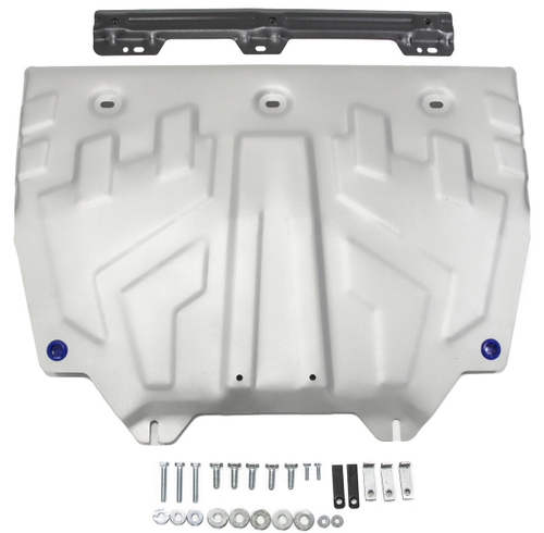 Защита картера и КПП Rival (увеличенная) для Mazda 3 BM (V - 1.5; 1.6; 2.0) 2013-2018/Mazda 6 GJ (V - 2.0; 2.5) 2012-2018 2018-н.в./Mazda CX-5 I, II (V - 2.0; 2.5) 2011-2017 2017-н.в./Mazda CX-9 II (V - 2.5) 2016-н.в., штампованная, алюминий 3 мм, с крепежом, 333.3817.1