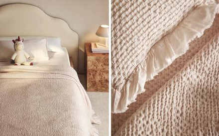 Zara Home покрывало детское из хлопка, экрю