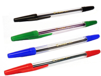 Набор ручек шариковых 4шт 4цв (синий, черный, красный, зеленый) 511 Стамм 1мм РК07