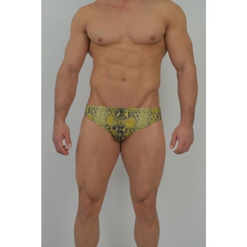 Мужские слипы салатовые с принтом Boefje VB-43671