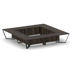 Steel Meet Стол переговорный квадратный KM-PR.B.SP-20K2 Дуб Мали/Графит Глянец/Металл Черный 4000*40