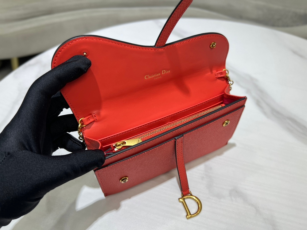 Christian Dior Long Saddle Wallet with Chain