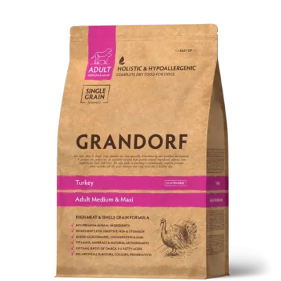 Сухой корм GRANDORF DOG Turkey MED&MAXI индейка для взрослых собак средних и крупных пород 1кг