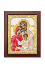 Св. Семейство, икона прямоугольная с рамкой, красное дерево, эмаль 210х260