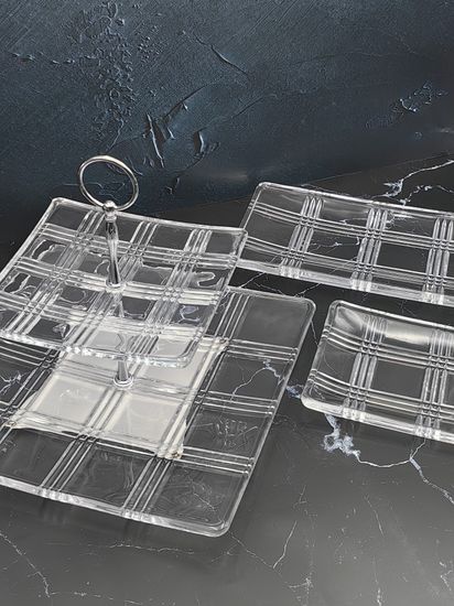 Блюдо этажерка 2-х ярусная, квадратная