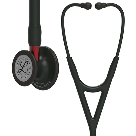 Стетоскоп Littmann Cardiology IV, черный, черная матовая акустическая головка, красный ствол (6200)