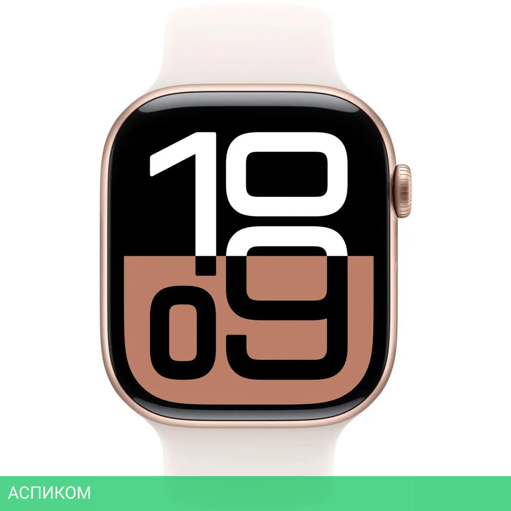 Умные часы Apple Watch Series 10 GPS 46мм Sport Band M/L Rose Gold/Light Blush A2999 (MWWU3LW/A)