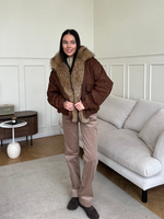 Парка замшевая шоколад