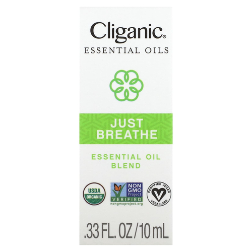 Cliganic, Смесь эфирных масел, Just Breathe, 10 мл (0,33 жидк. унц.)