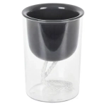 Кашпо ГРЕВИ D95мм H135мм 0,28л с фитильным поливом Графитовый