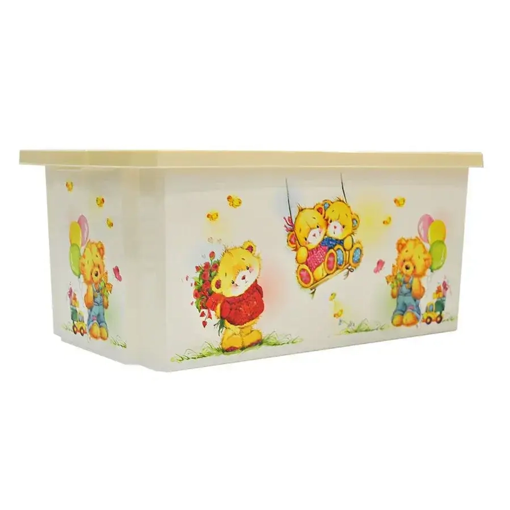 Ящик детский для хранения игрушек X-BOX 57л Bears слоновая кость на колесах