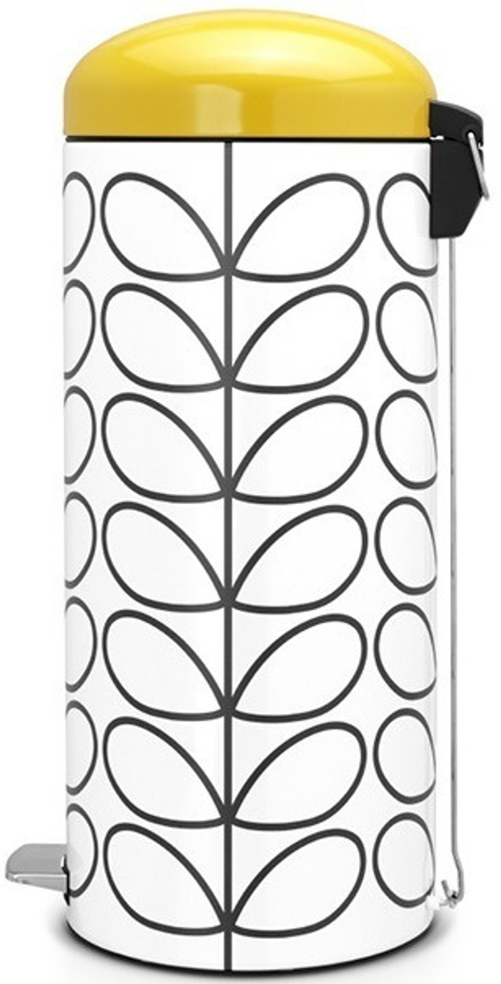 Ведро Brabantia Orla Kiely 30л кремовое сбоку