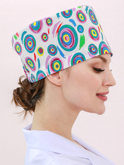 Колпак медицинский женский К-117 круги на белом