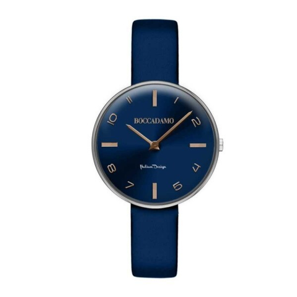 Часы Boccadamo PinUp Blue PU008 BL с кожаным ремешком, минеральным стеклом