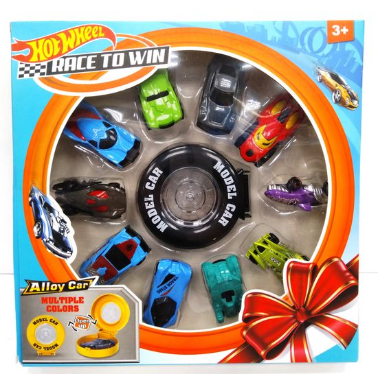 Набор из 10 машинок "Hot Wheels" с чемоданчиком