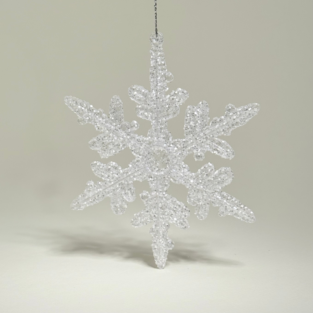 Ёлочная игрушка Снежинка, пластик,14см