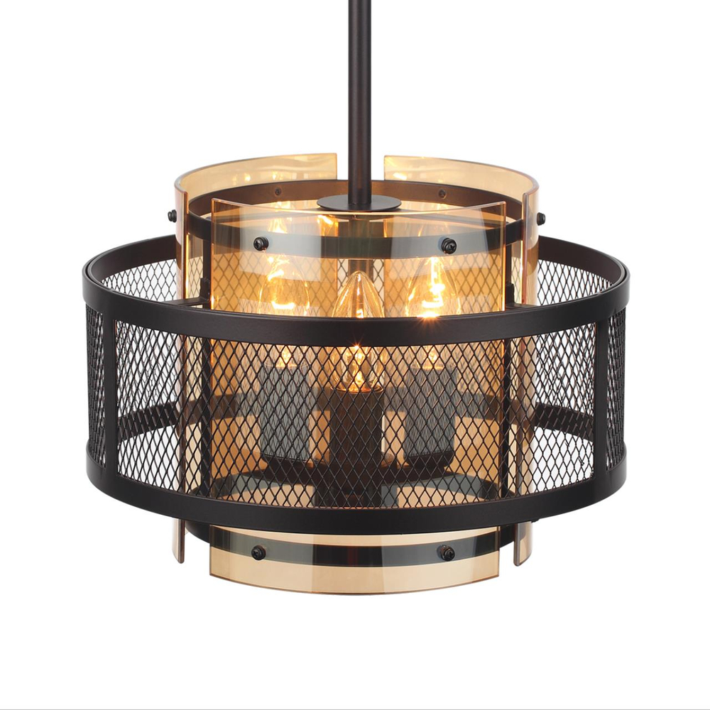 8007/3 MODERNI LN26 296 черный/черный, золотой металл/металл, стекло Подвесной светильник Е14 3*40W 220V ZARINA