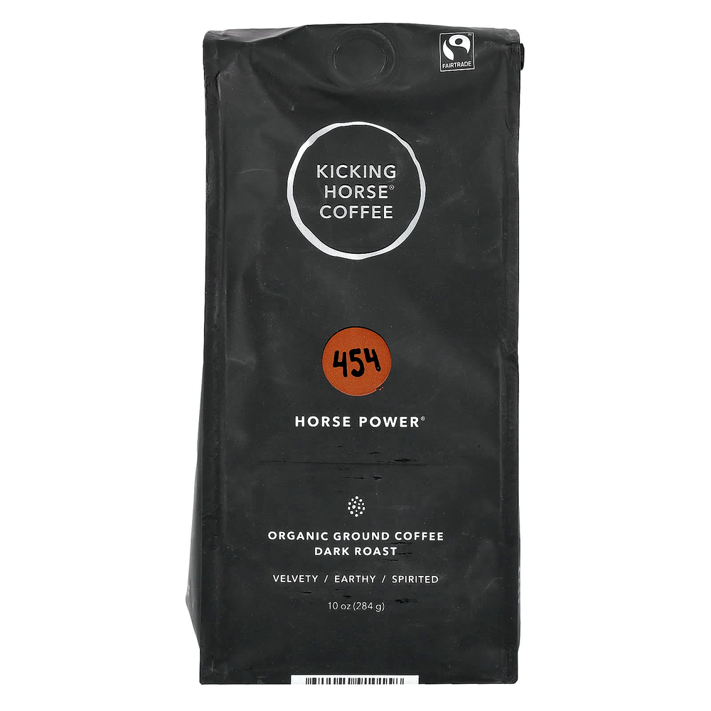 Kicking Horse, 454 Horse Power®, органический молотый кофе, темная обжарка, 284 г (10 унций)
