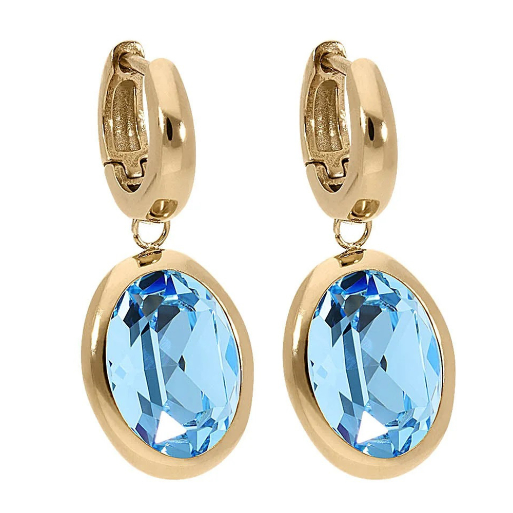 Серьги Qudo Creole TIVOLA small G aquamarine 310516 BL/G