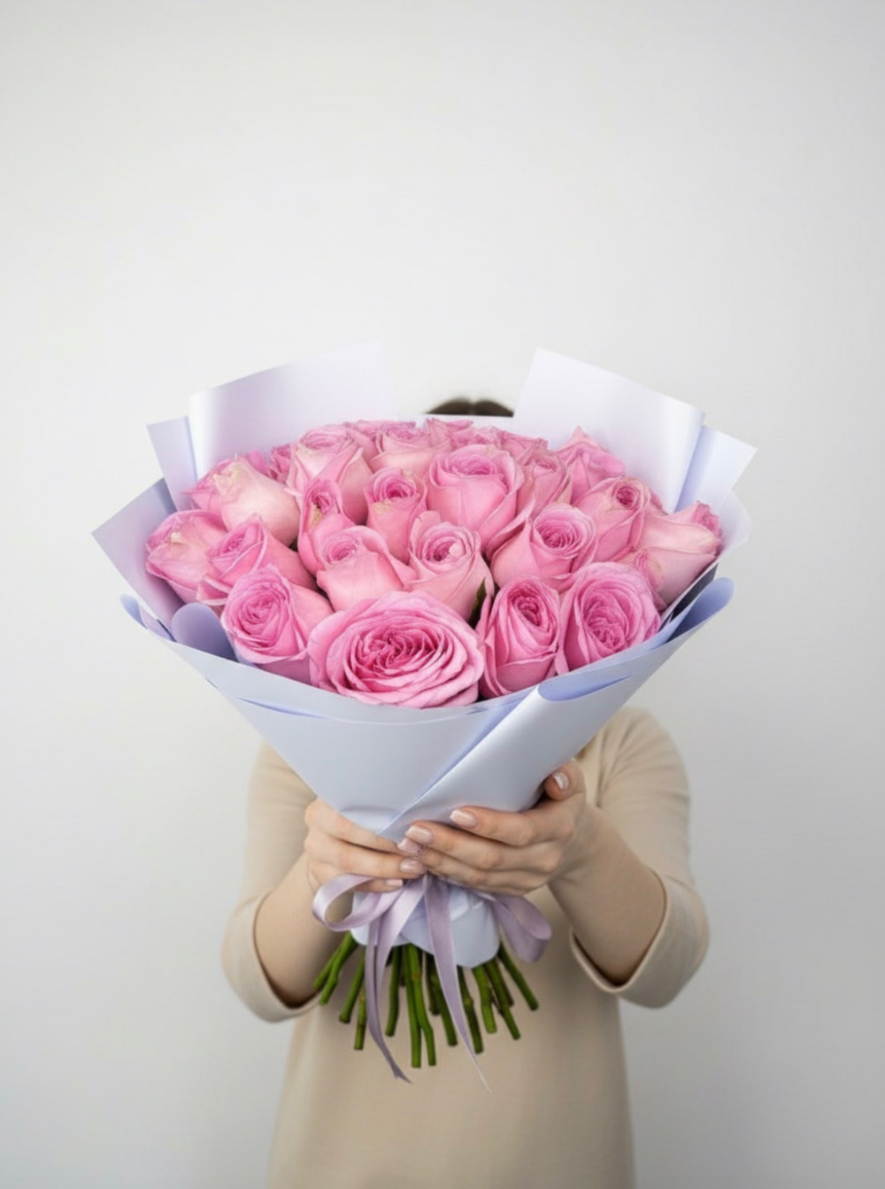 Розы кения нежно-розовые (Premium) 31 шт