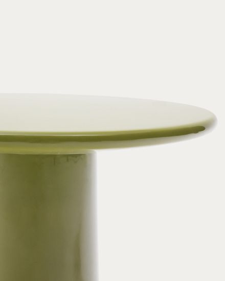 Журнальный столик Albanella из цемента с глянцевой зеленой отделкой Ø65 см