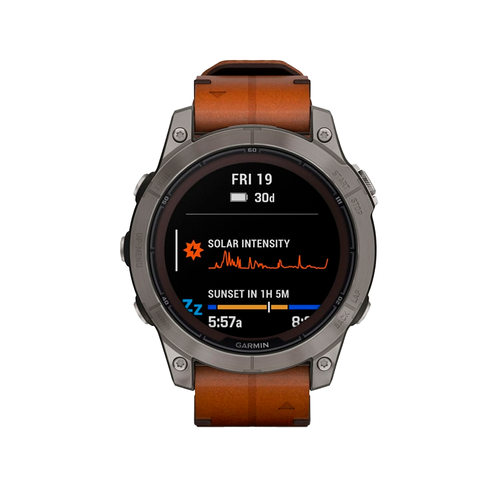 Умные часы Garmin Fenix 7 Pro, 47mm, Sapphire Solar Titanium Gray / Chestnut Leather Band (010-02777-30)