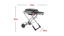 Портативный газовый гриль Weber Traveler Stealth Edition, 1 горелка, чёрный