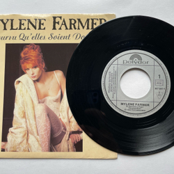 Винтажная виниловая пластинка LP Mylene Farmer Pourvu Qu'elles Soient Douces (Франция 1988) 7 дюймов маленькая пластинка