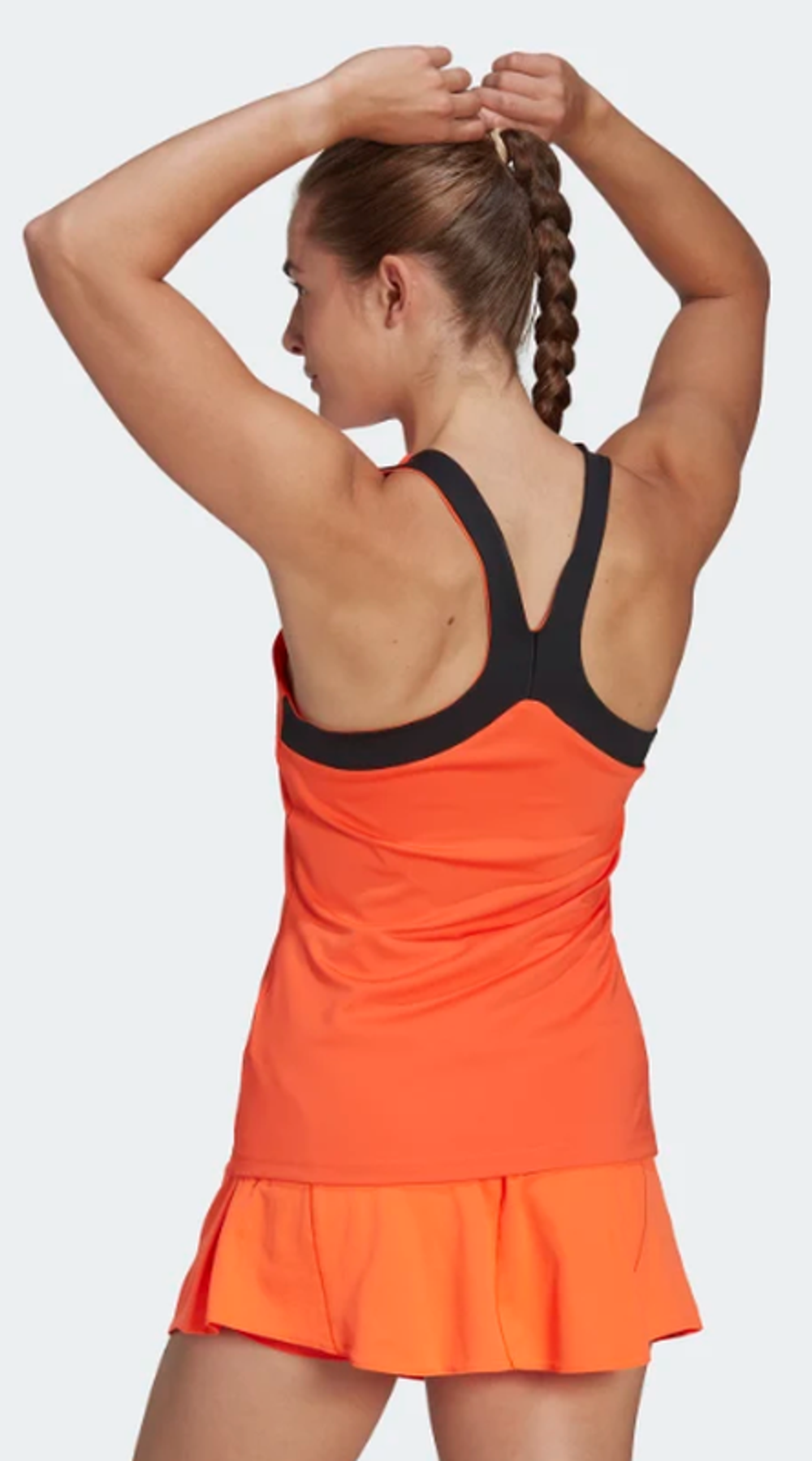 Женский топ теннисный Adidas Y-Tank W - impact orange/black
