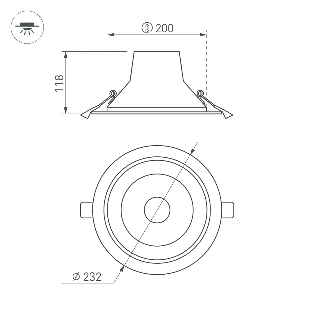 Светильник LTD-LEGEND-R230-35W Warm3000 (WH, 50 deg) (Arlight, IP20 Металл, 3 года) 027320(1)