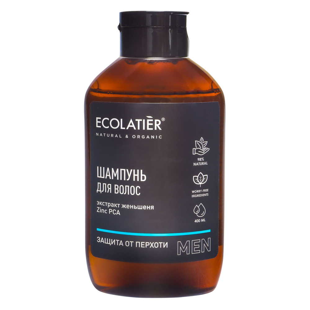 Ecolatier шампунь для волос men "Защита от перхоти", 400 мл