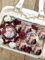 Сумка через плечо с прозрачным окошком розовый бант