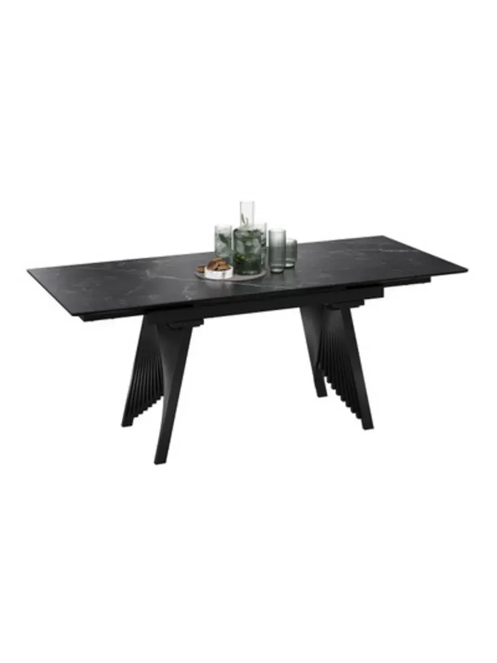 Стол кухонный Керамика черный мрамор 140(200)х85х78 см