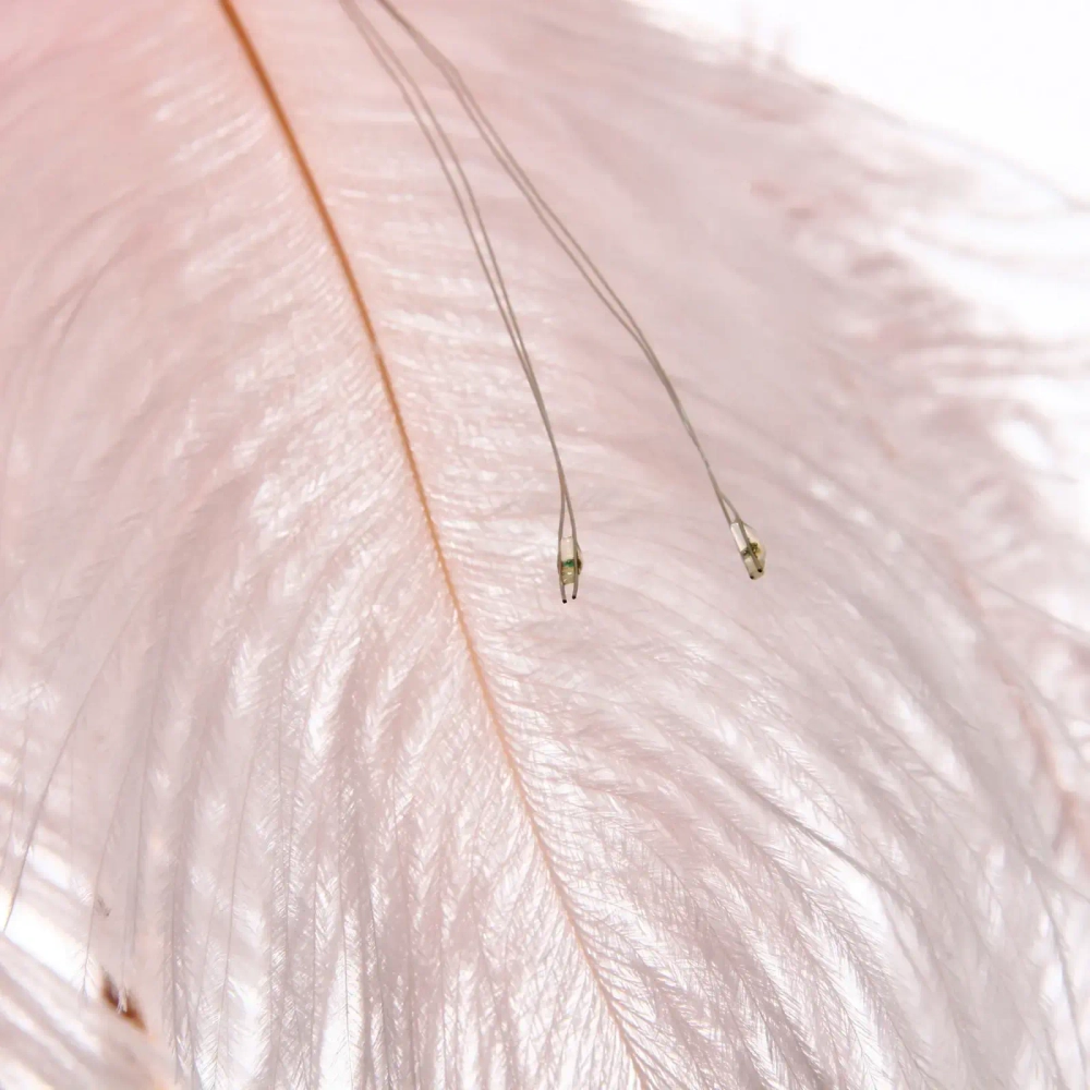 Фигура световая «Волшебное перо» 35 см 80 ламп LED на батарейках, 1 реж, USB питание, Розовый