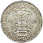 Великобритания 1 шиллинг (shilling) 1946 Шотландский шиллинг - лев, сидящий на короне (VF-XF)