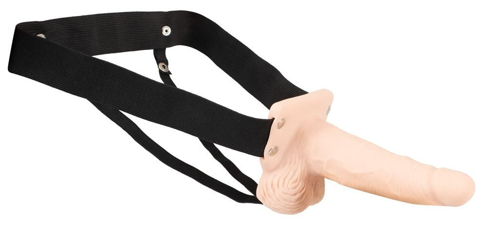 Полый страпон с вибрацией Vibrating Strap-On Sleeve - 17,5 см.