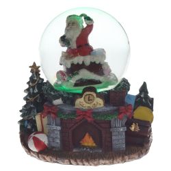 GAEM Фигурка в стекл. шаре с музыкой, эффектом вьюги и подсвет."Санта", D 10 см, L16 W13,5 H15,5 см