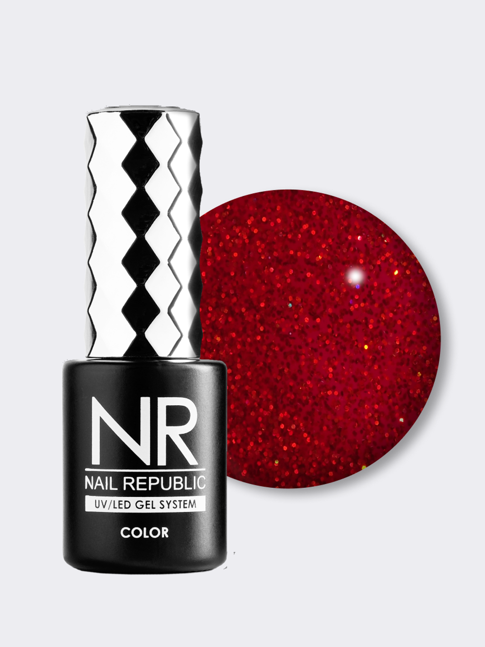 NR-433 Perfect red гель-лак, Мерцающий рождественский (10 мл)