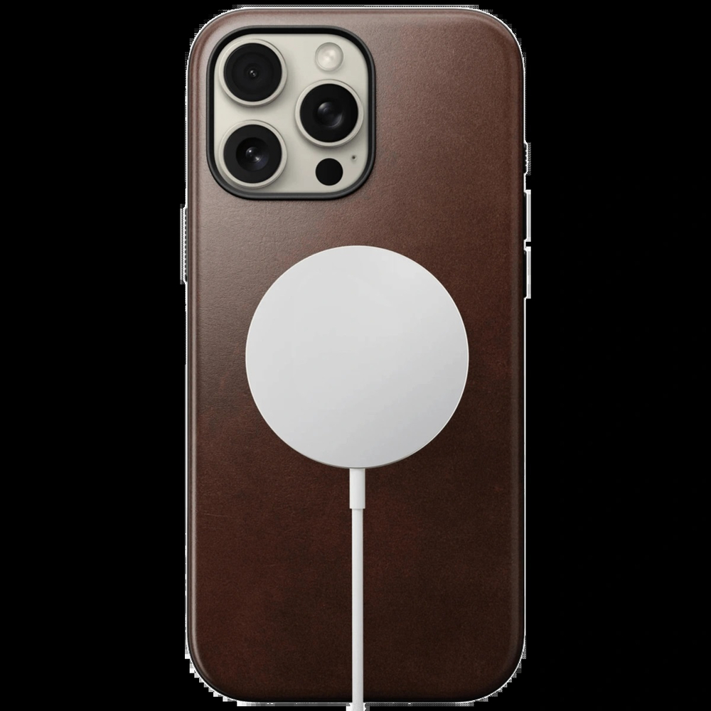 Накладка Nomad Modern Leather Case MagSafe для iPhone 16 Pro Max, Rustic Brown (NM01692485)