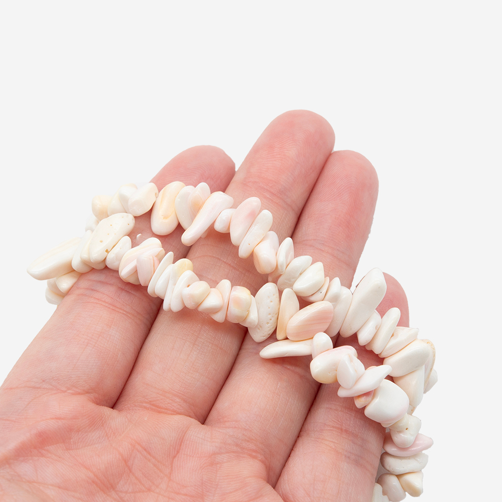 Бусины из раковины розовой королевской ракушки, фриформ 5-17мм