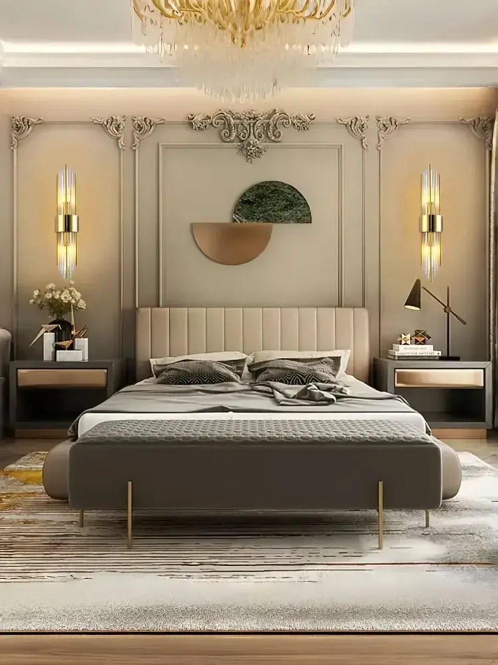 Настенный светильник в стиле арт-деко с хрустальными элементами