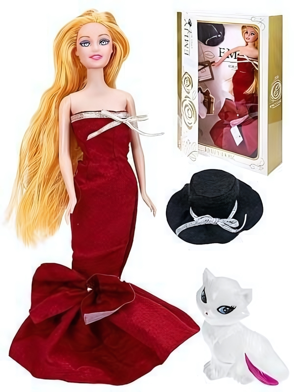 Кукла тип Модель 29см "Вечерний наряд 2" аксесс, кошка, в коробка (Арт. 1720966)