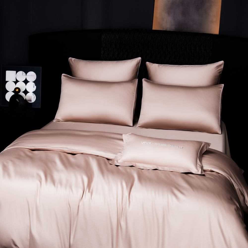 КПБ Однотонный Сатин Премиум на резинке OCPR002, 2 спальный, 4 наволочки, простынь 180*200*30