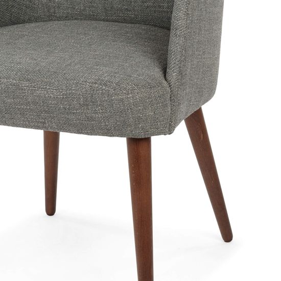 Стул Noma Arm серая ткань и деревянные ножки