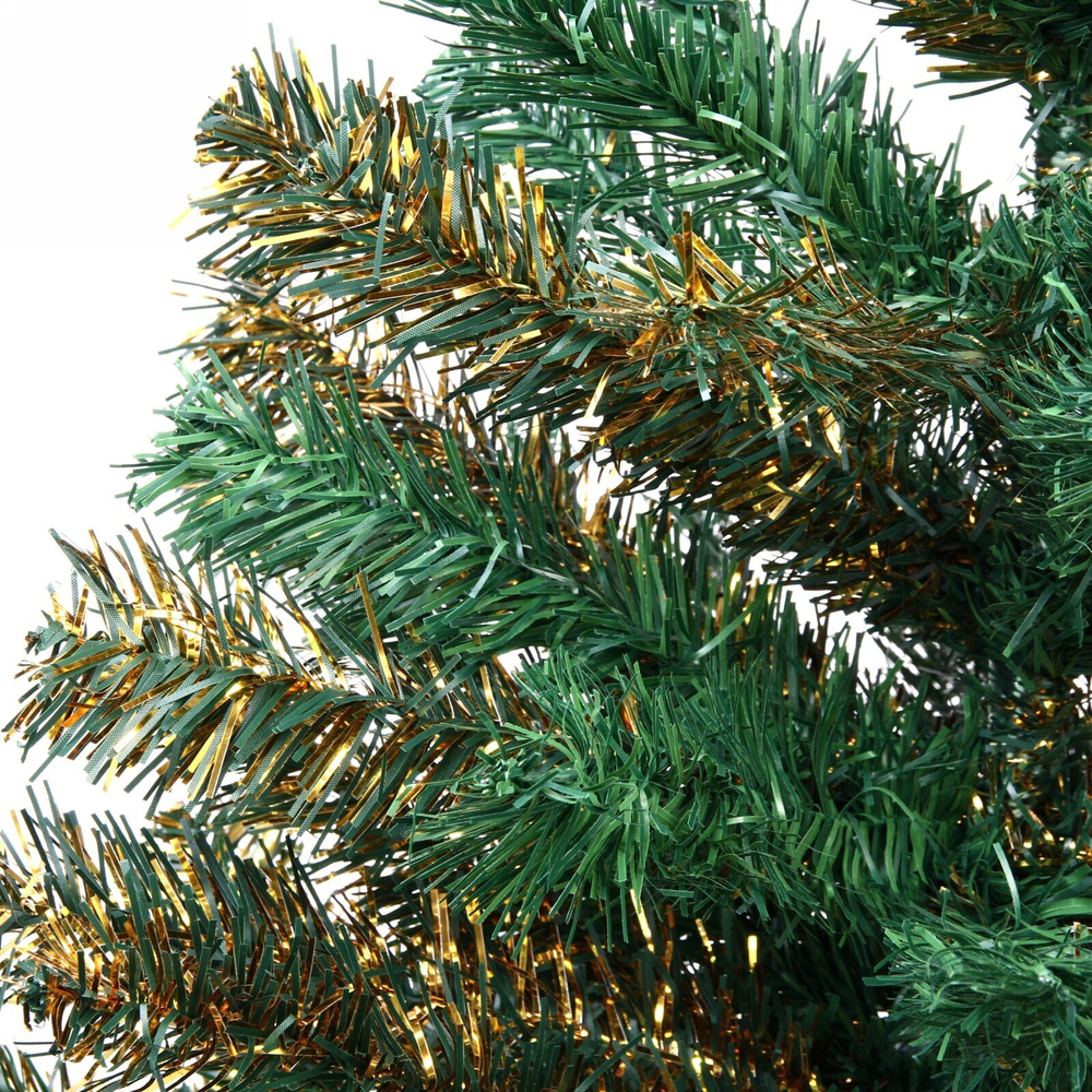 Ёлка «Золотая дымка» 210 см, ПВХ зеленый с золотом (680 веток)