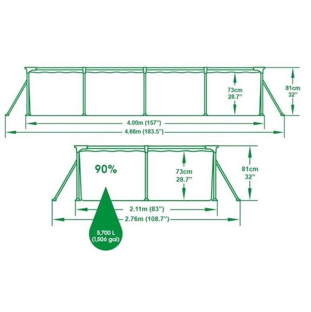 Каркасный бассейн Bestway Steel Pro 56405 (400х211х81)