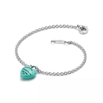 Браслет из серебра с объёмным сердцем покрым эмалью, Tiffany 💠